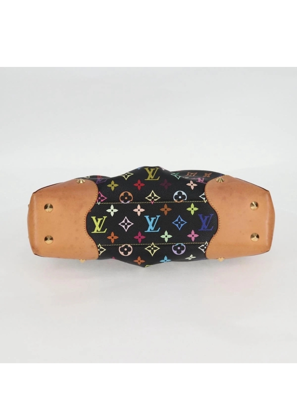 Louis Vuitton Multicolor Monogram Black Canvas and Tan Leather Shoulder Bag - Picture 9 of 13